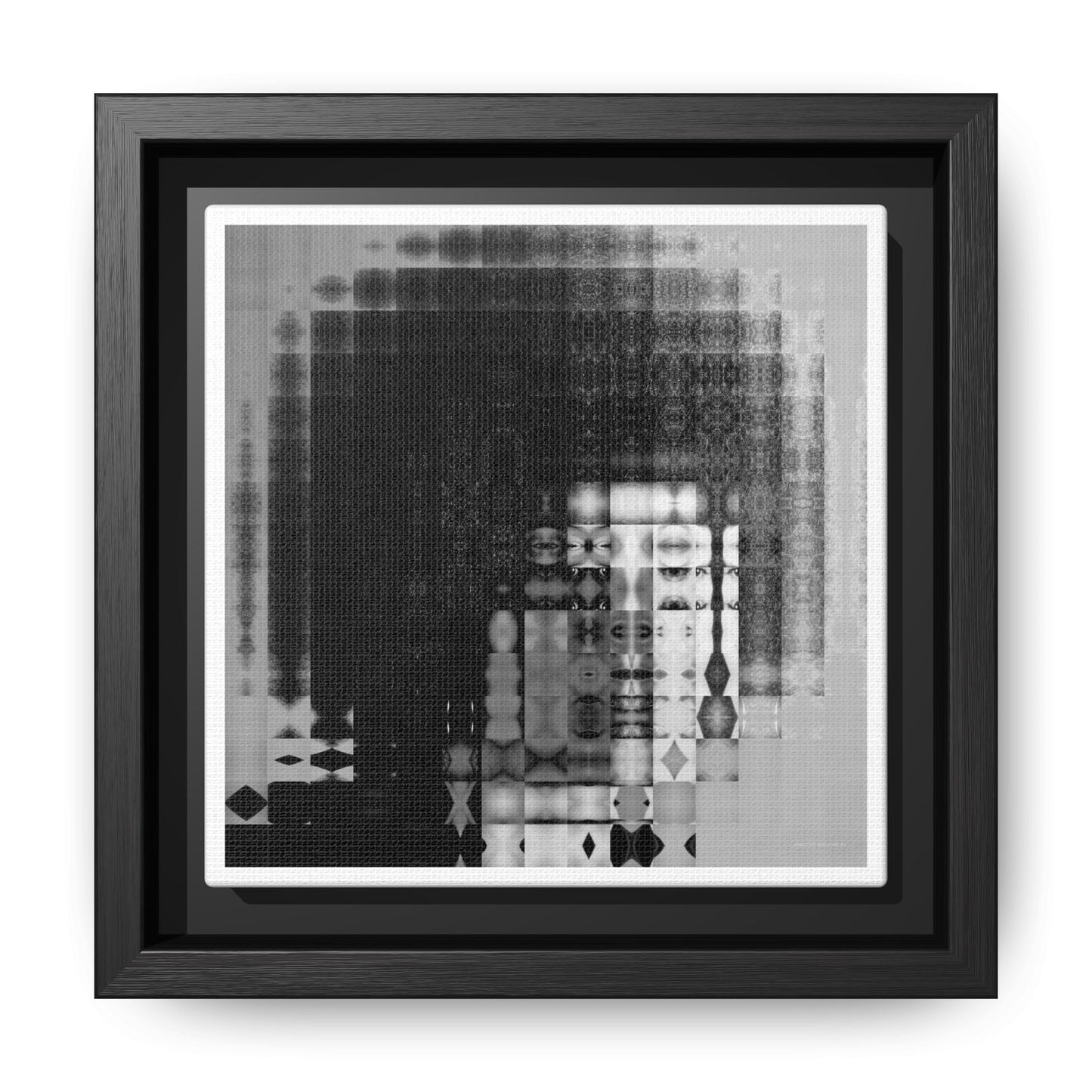Feminist Icon Angela Davis Abstract Portrait Collage Art — Matte Canvas, Framed (Multi-color options)