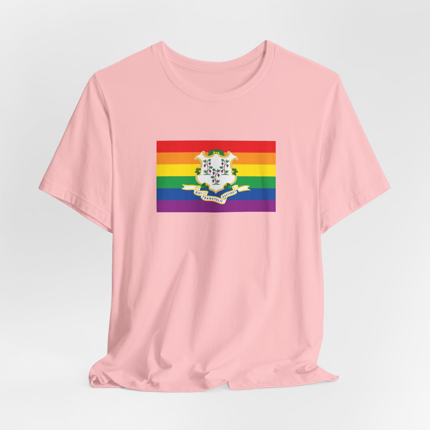 Connecticut Rainbow Pride Flag T-shirt, Several Color Options