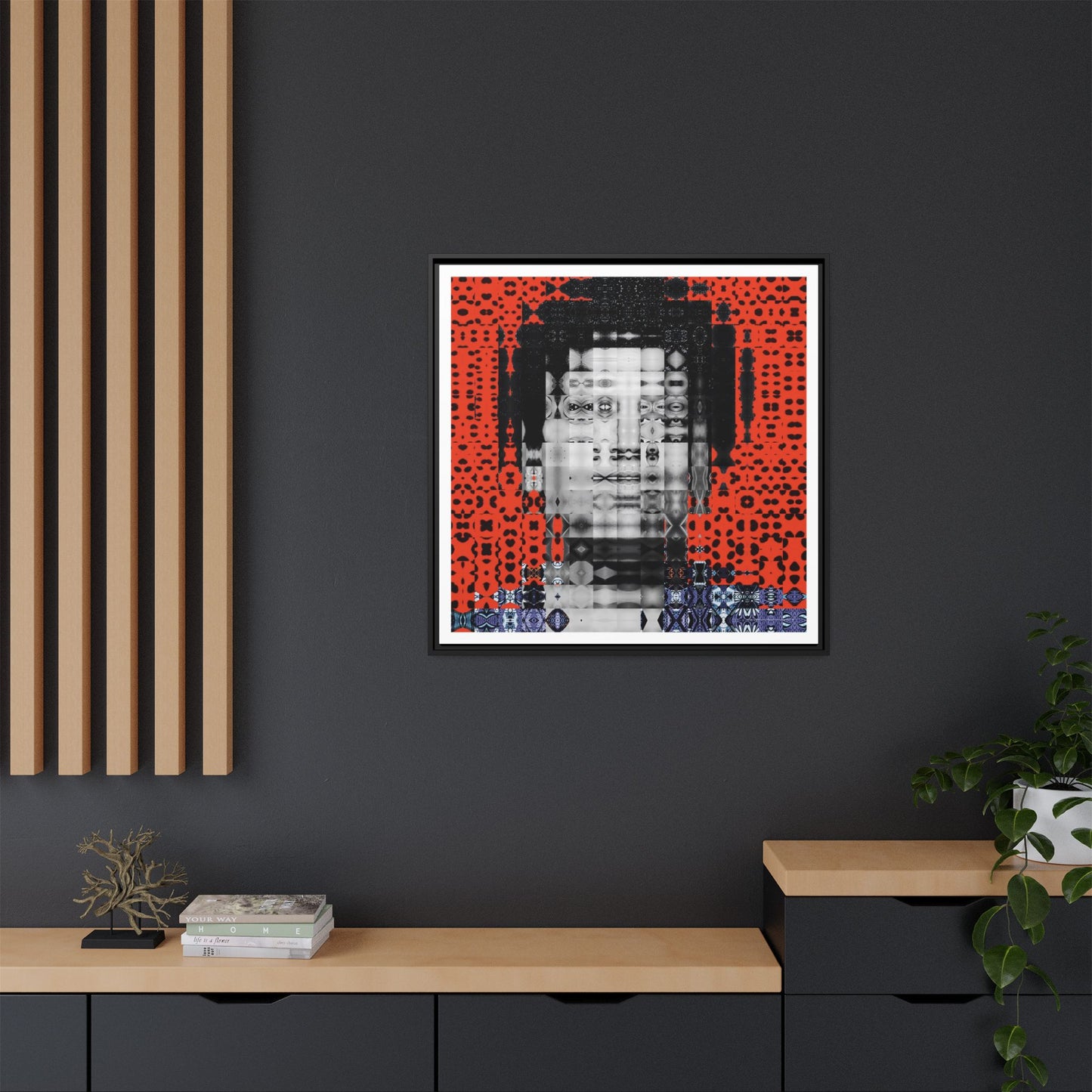 Iconic Foundational Feminist icon Audre Lorde Abstract Portrait Collage Art — Matte Canvas, Framed (Multi-color options)