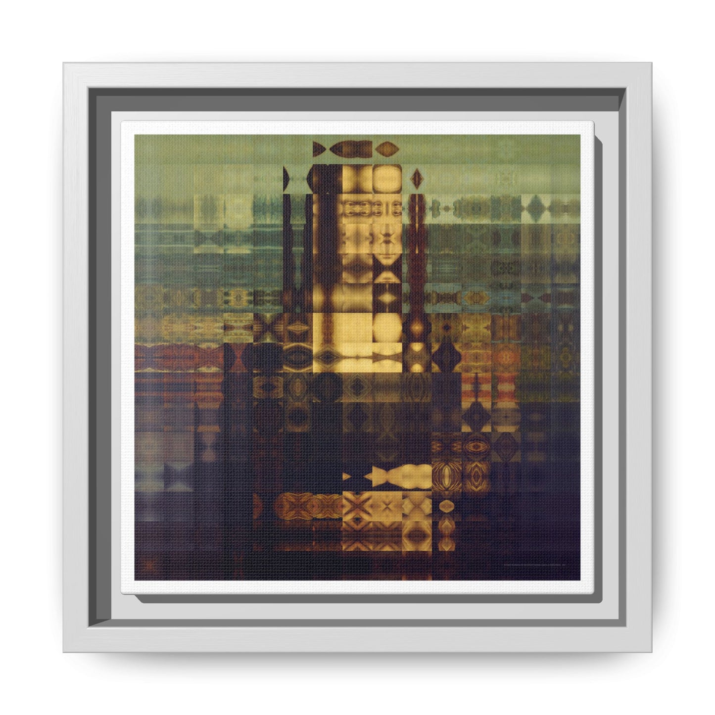 La Gioconda / Mona Lisa Abstract Portrait Collage Art — Matte Canvas, Framed (Multi-color options)