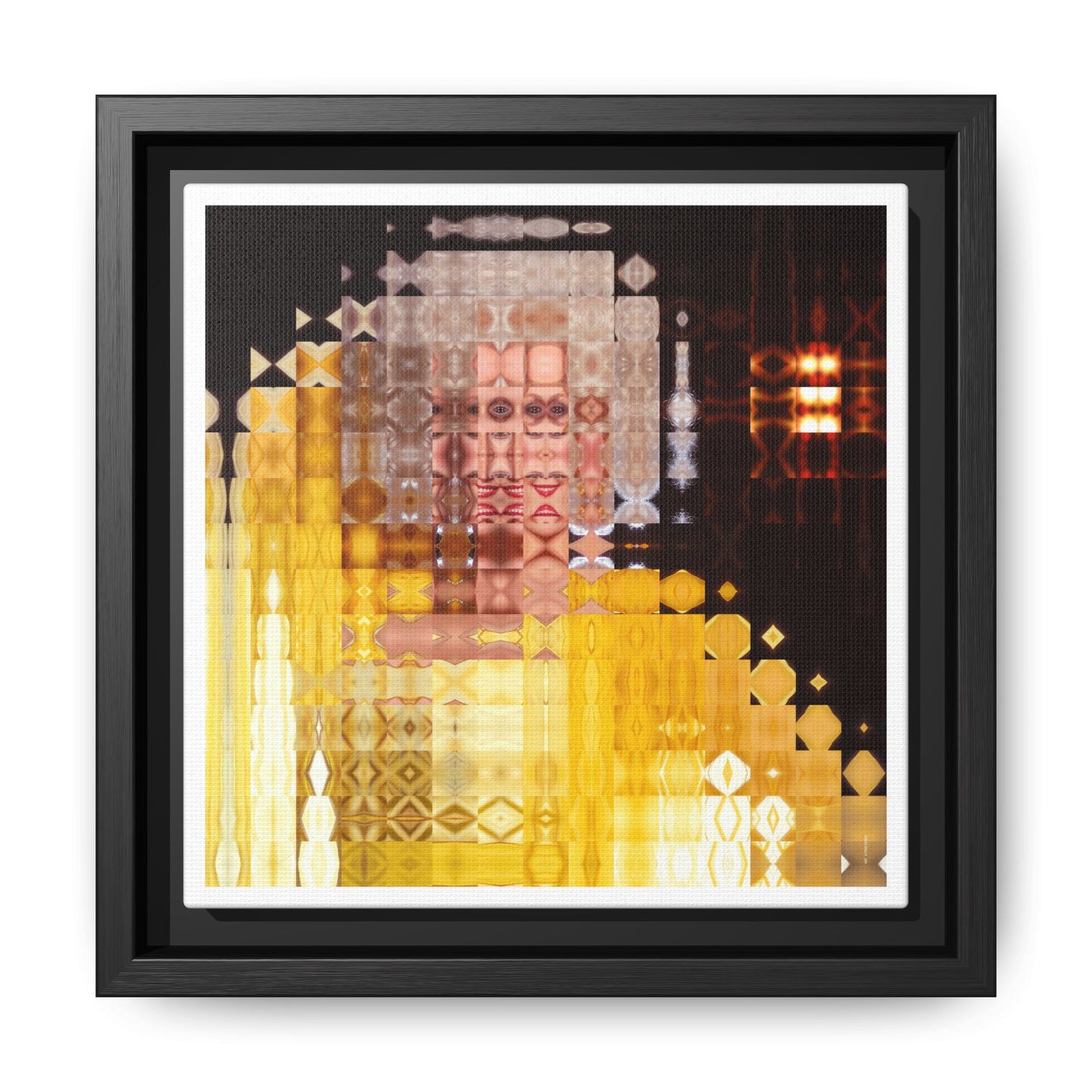 Disco Dolly Abstract Portrait Collage Art — Matte Canvas, Framed (Multi-color options)