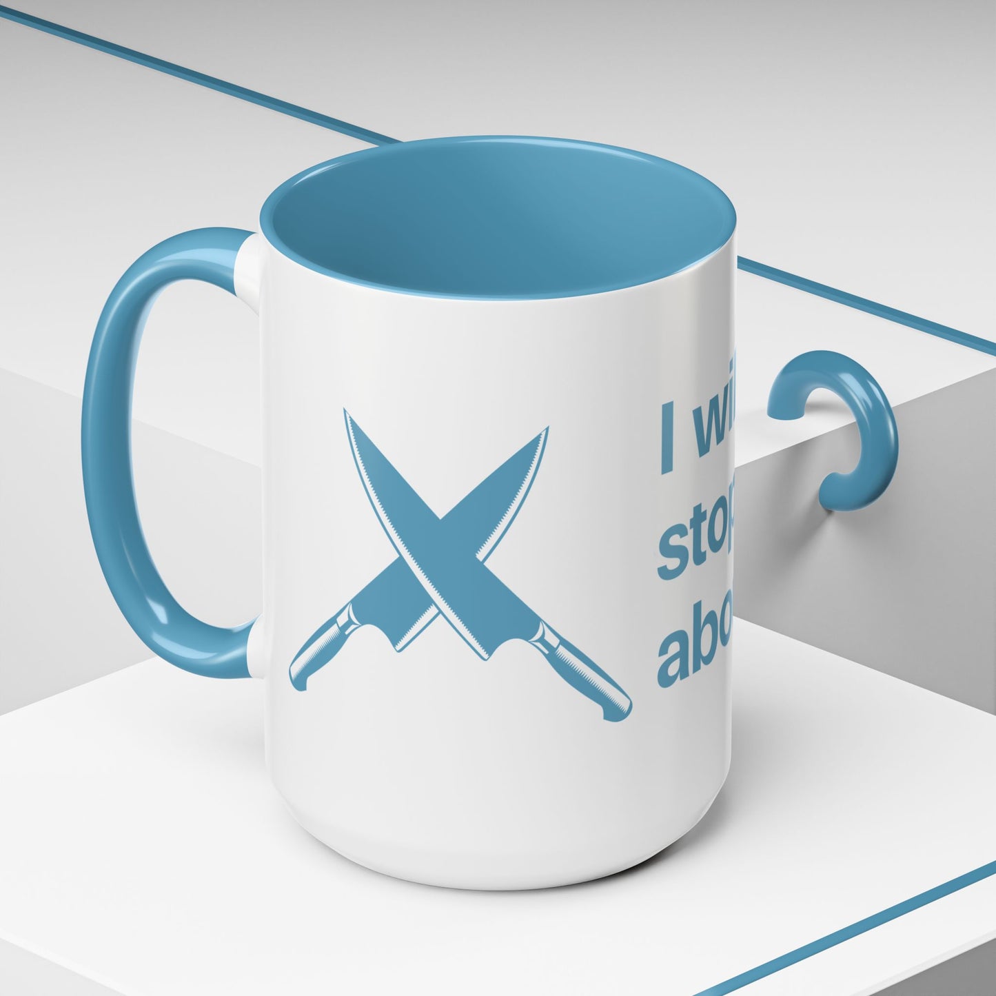 I will never stop worrying about Britney, White with Light Blue Accent Coffee Mug (11, 15oz)