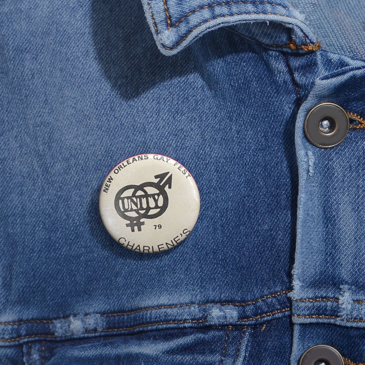 Iconic Charlene's New Orleans 1979 Gay Fest, Historic Lesbian Bar Replica Pin Button