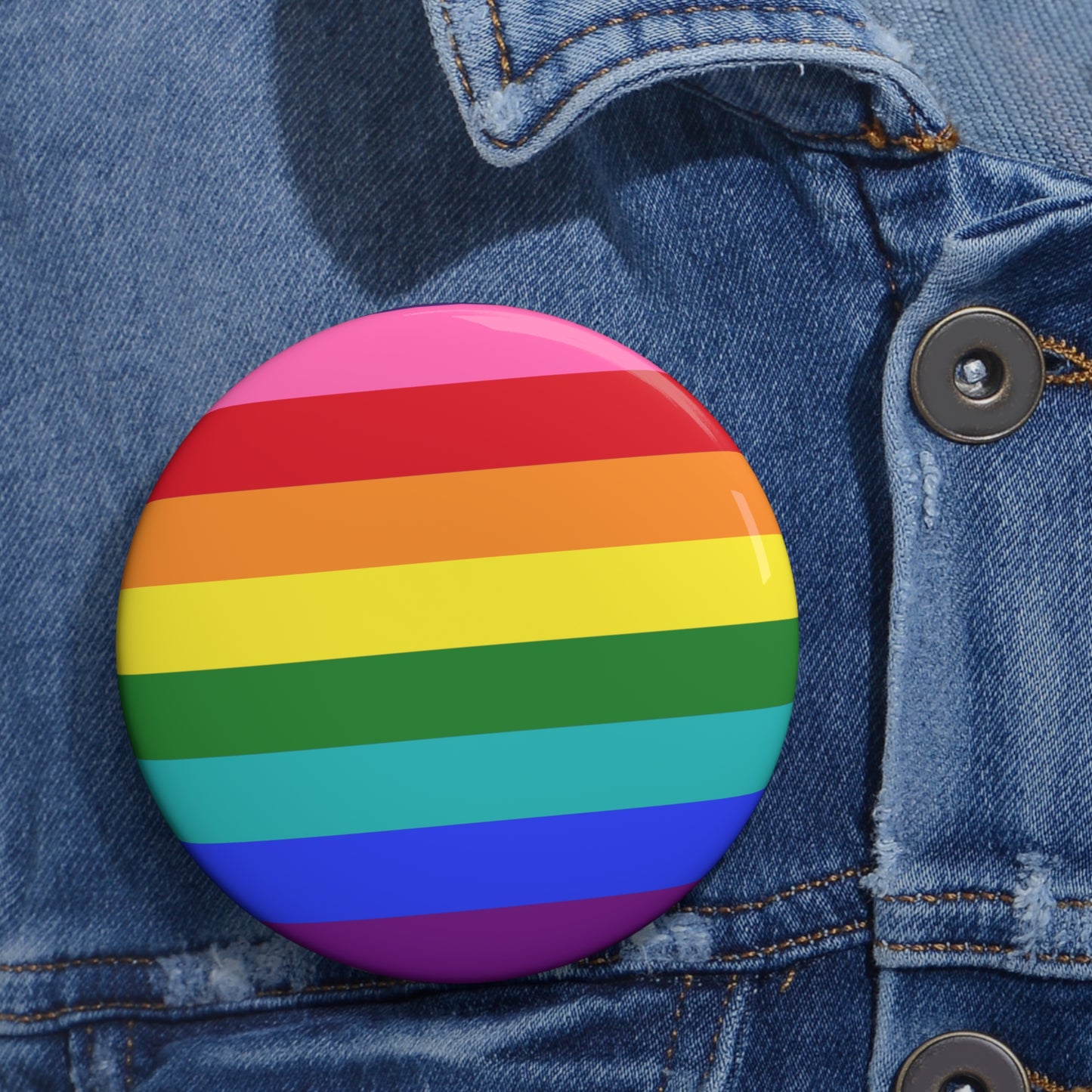 Iconic 1978 Gay Rights Pride Flag Rainbow Pin Button