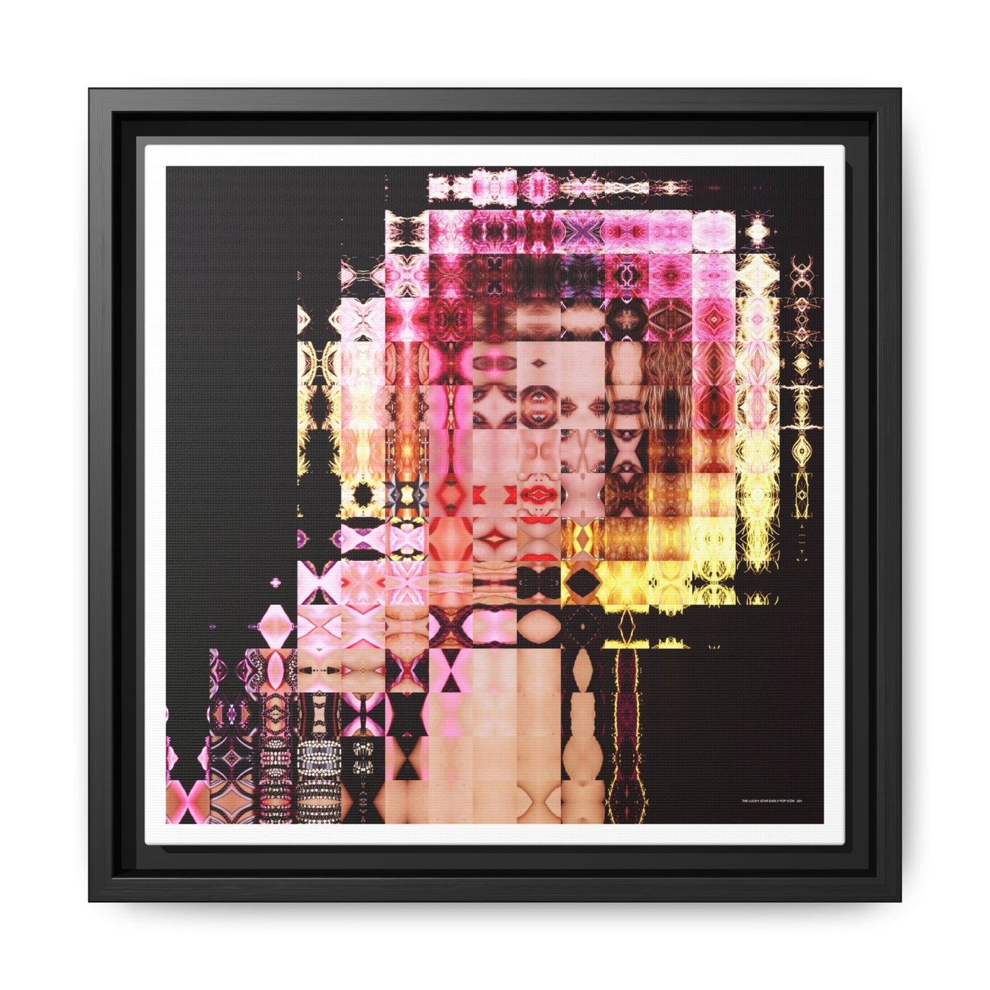 The Lucky-Star Early Pop Icon Abstract Portrait Collage Art — Matte Canvas, Framed (Multi-color options)
