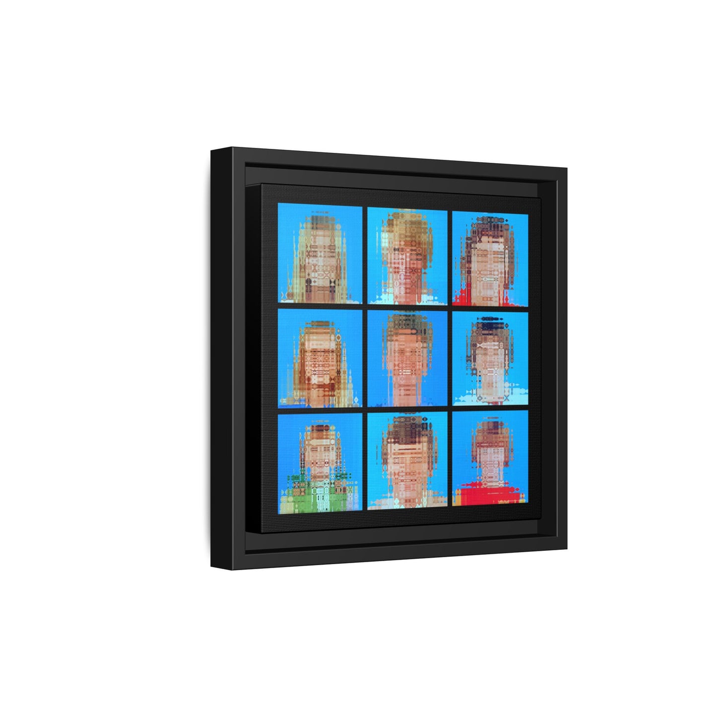 America's Iconic Mid-Century TV Family, Abstract Portrait Collage Art — Matte Canvas, Framed (Multi-color options)