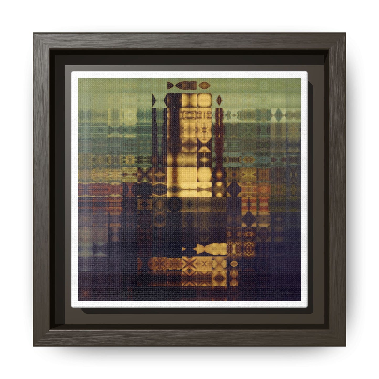 La Gioconda / Mona Lisa Abstract Portrait Collage Art — Matte Canvas, Framed (Multi-color options)