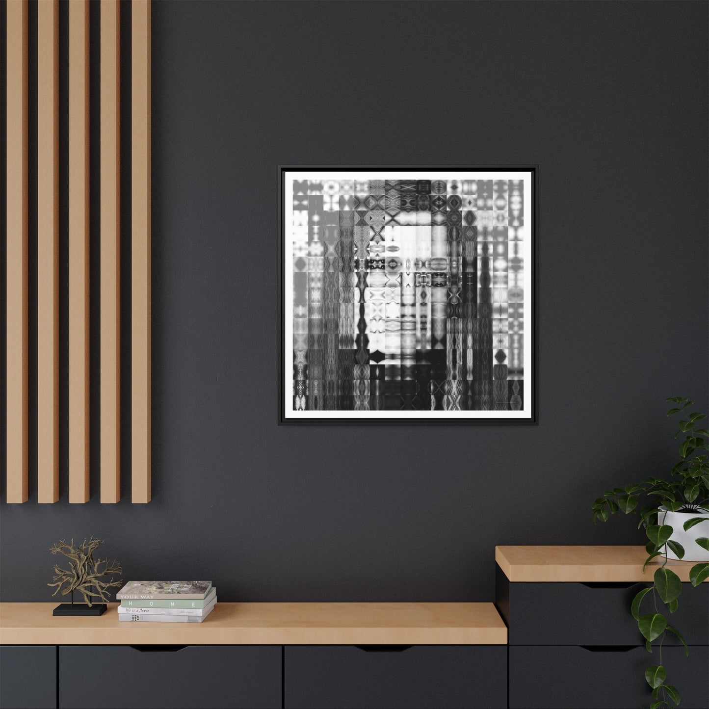 Feminist Icon Gloria Steinem Abstract Portrait Collage Art — Matte Canvas, Framed (Multi-color options)