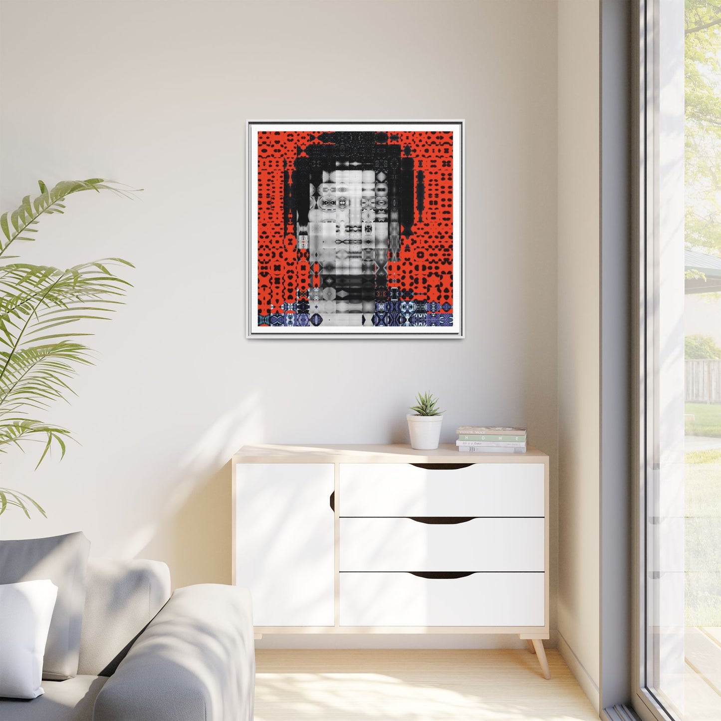 Iconic Foundational Feminist icon Audre Lorde Abstract Portrait Collage Art — Matte Canvas, Framed (Multi-color options)