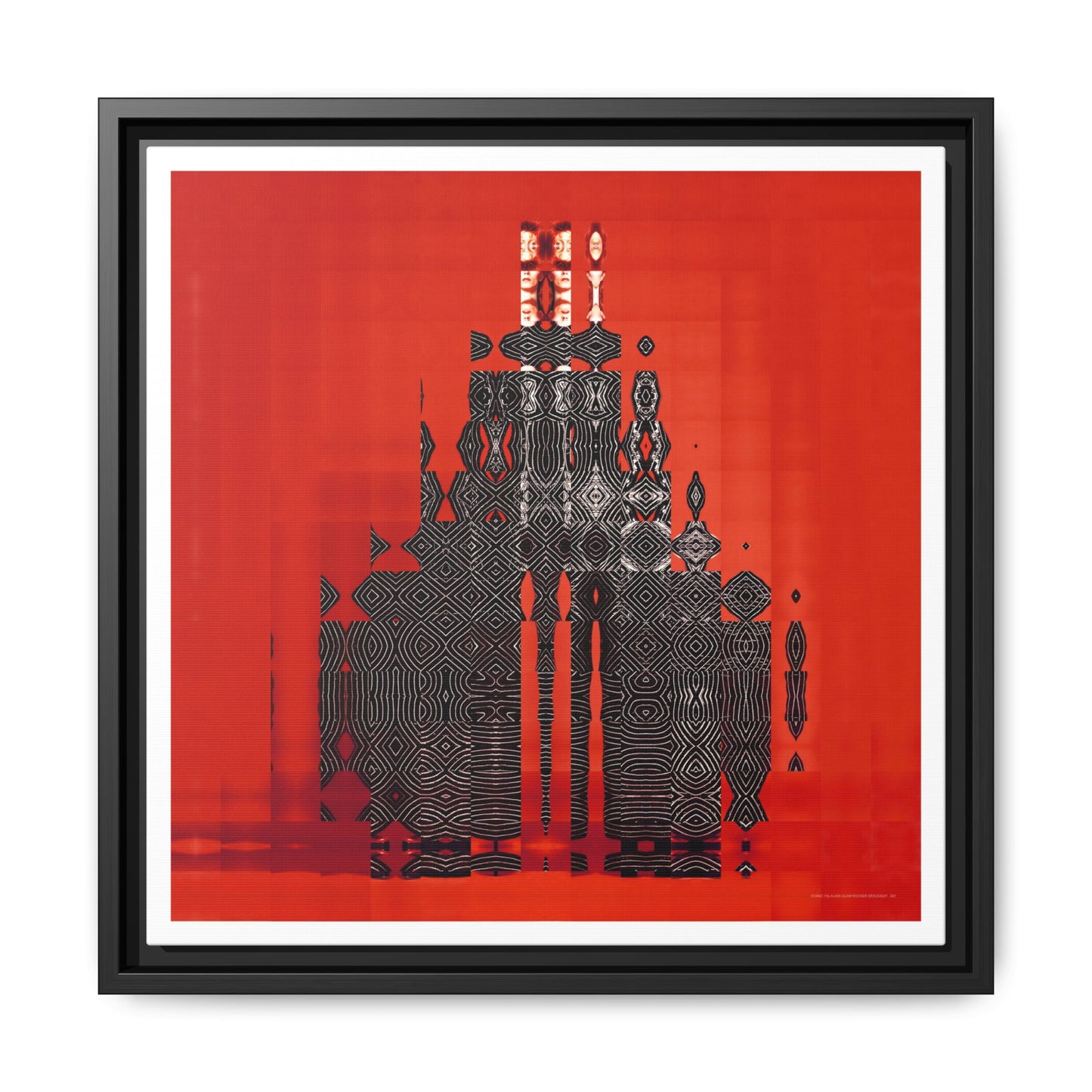 Iconic 70s Alien Glam Rocker Spacesuit Abstract Portrait Collage Art — Matte Canvas, Framed (Multi-color options)