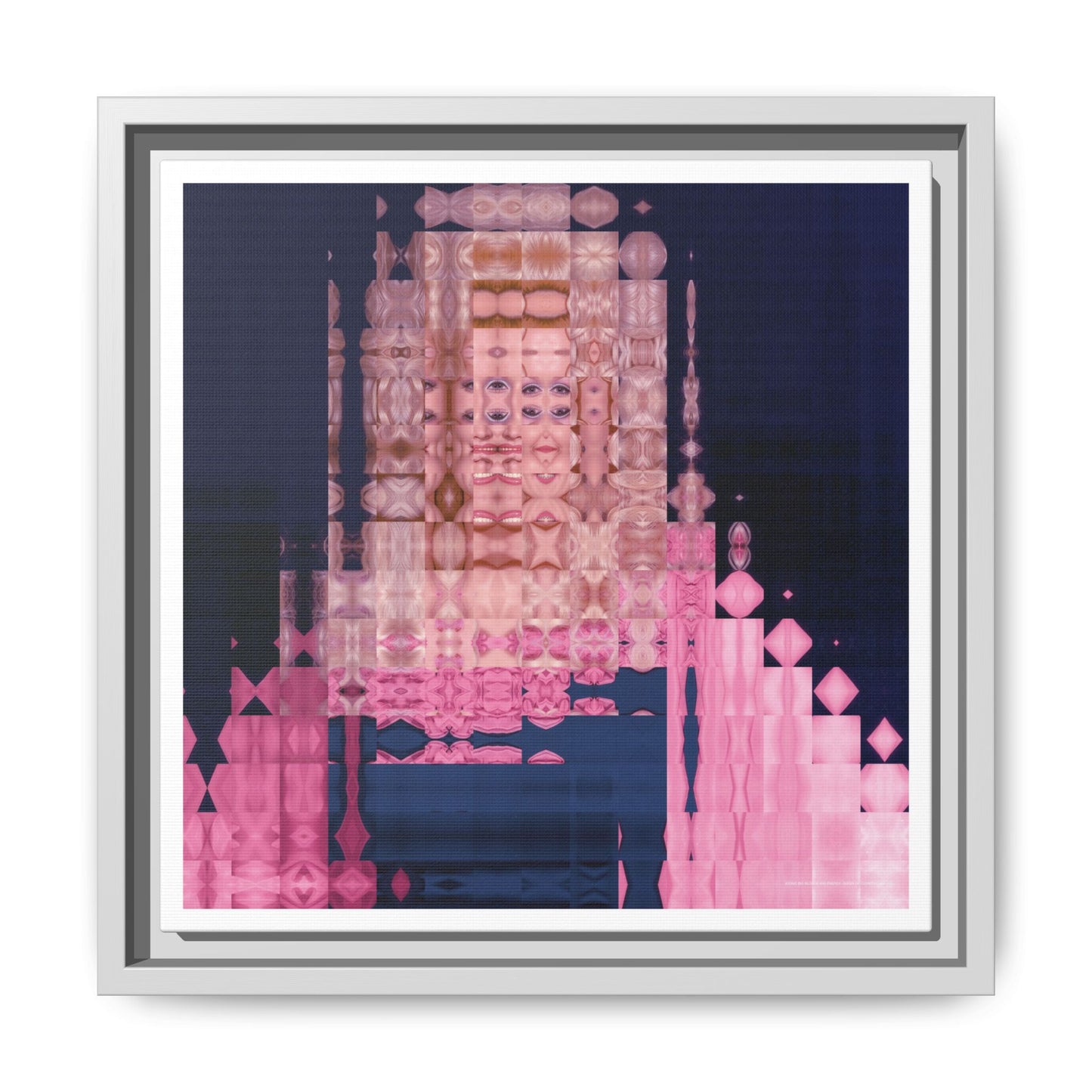 Iconic Big Blonde Wig Energy: Queen of Country Abstract Portrait Collage Art — Matte Canvas, Framed (Multi-color options)