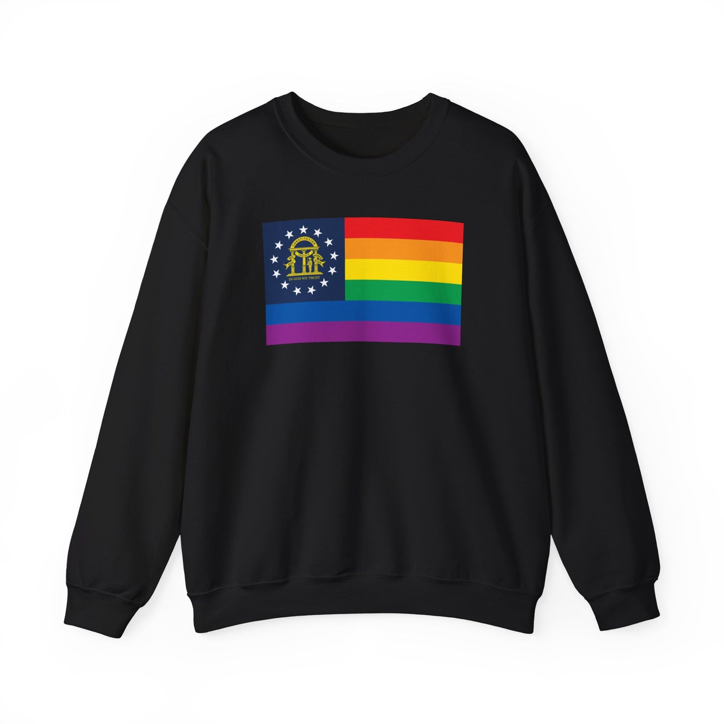 Georgia Rainbow Pride Flag Unisex Crewneck Sweatshirt—White, Black or Light Pink