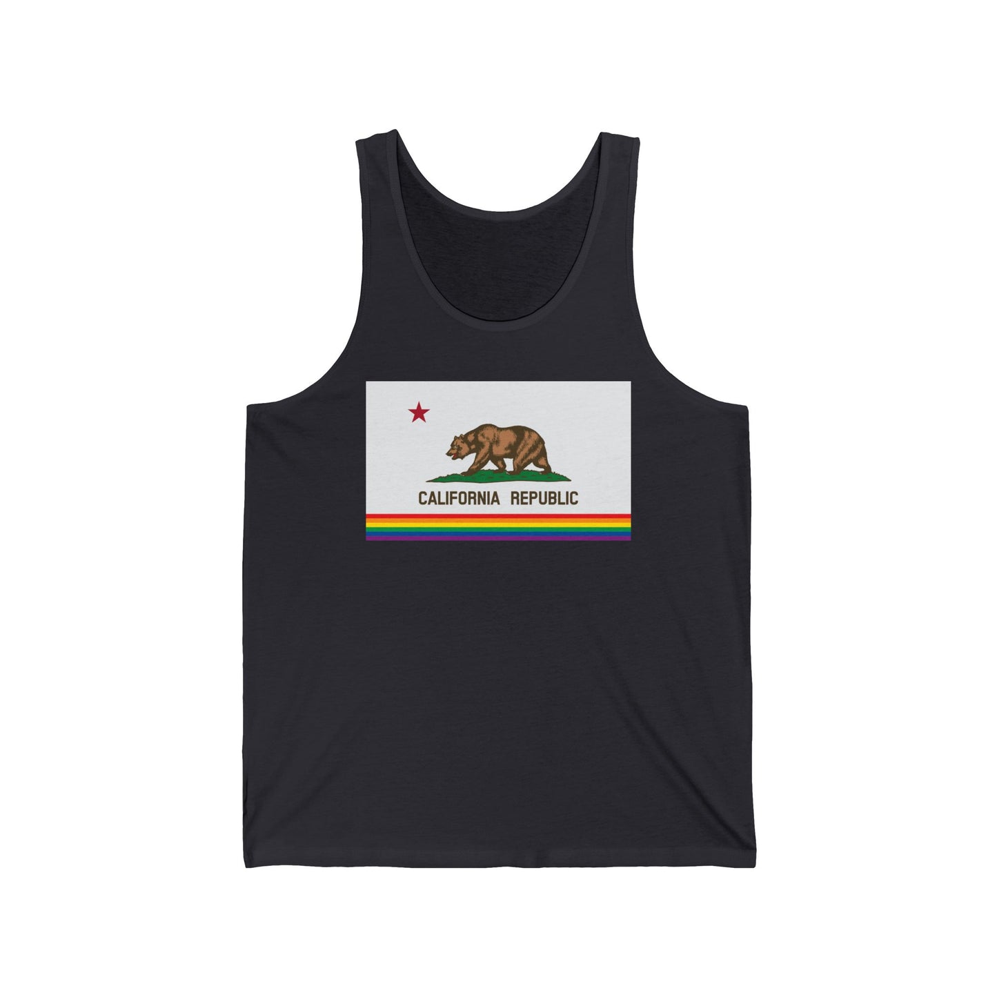 California Rainbow Pride Flag Jersey Tank