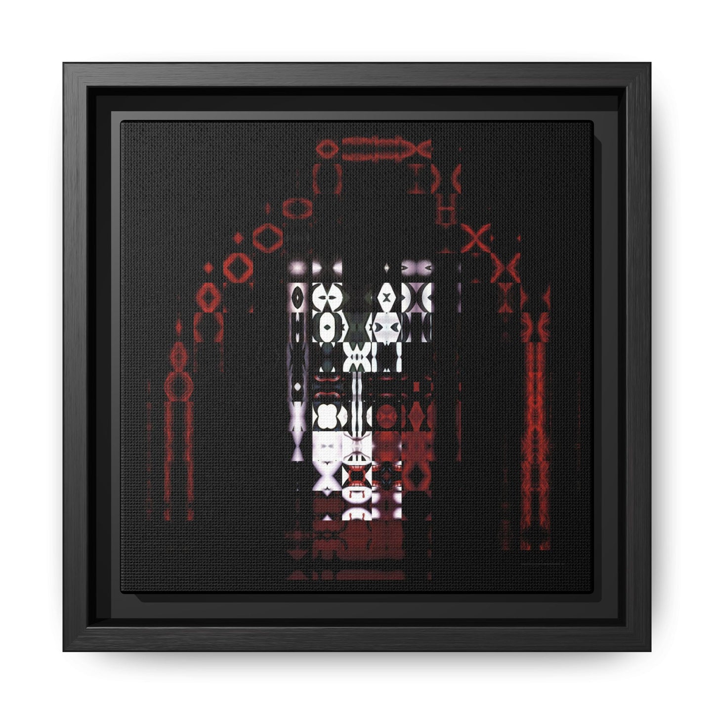 Knights In Satan's Service, Demon Abstract Portrait Collage Art — Matte Canvas, Framed (Multi-color options)