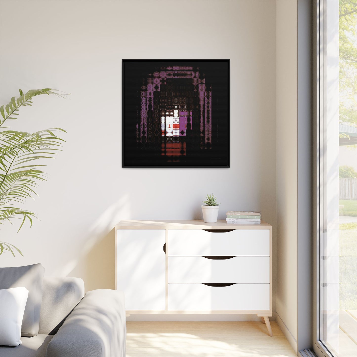 Knights In Satan's Service, Starchild Abstract Portrait Collage Art — Matte Canvas, Framed (Multi-color options)