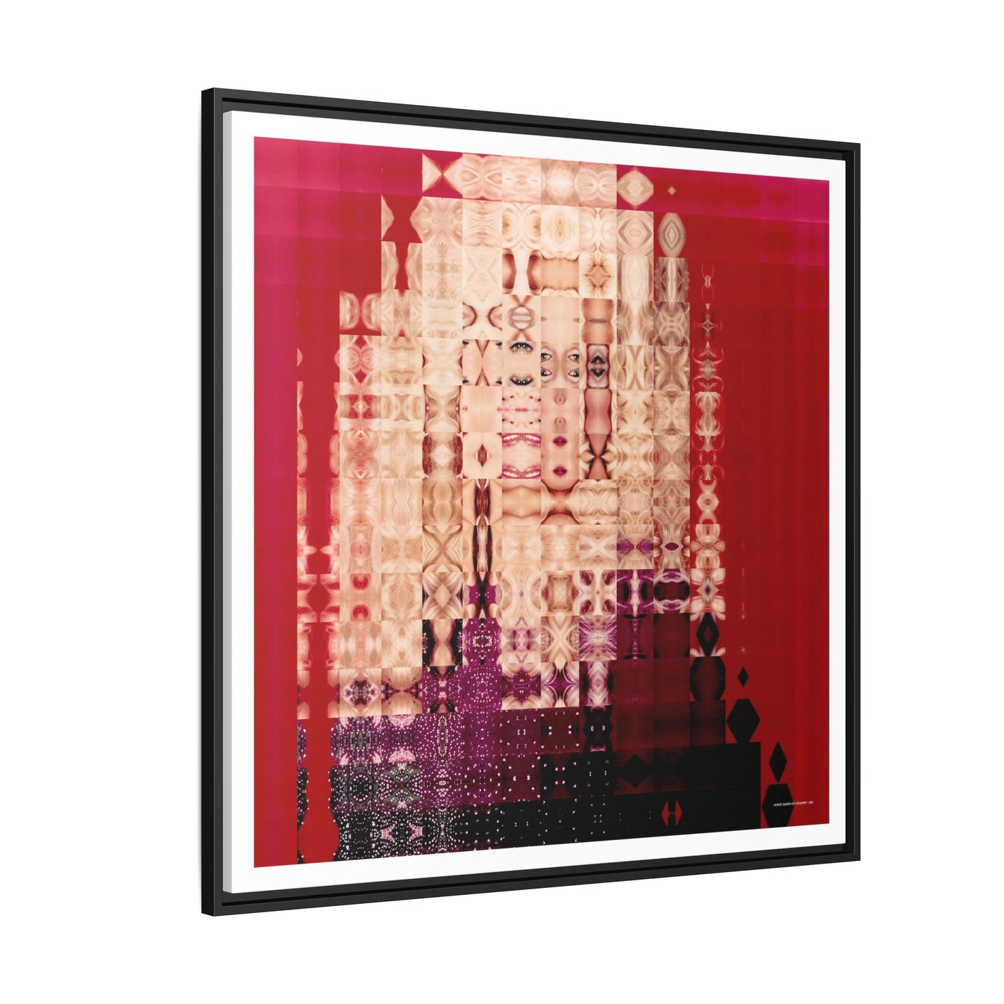 Iconic Queen of Country III, Dolly Abstract Portrait Collage Art — Matte Canvas, Framed (Multi-color options)