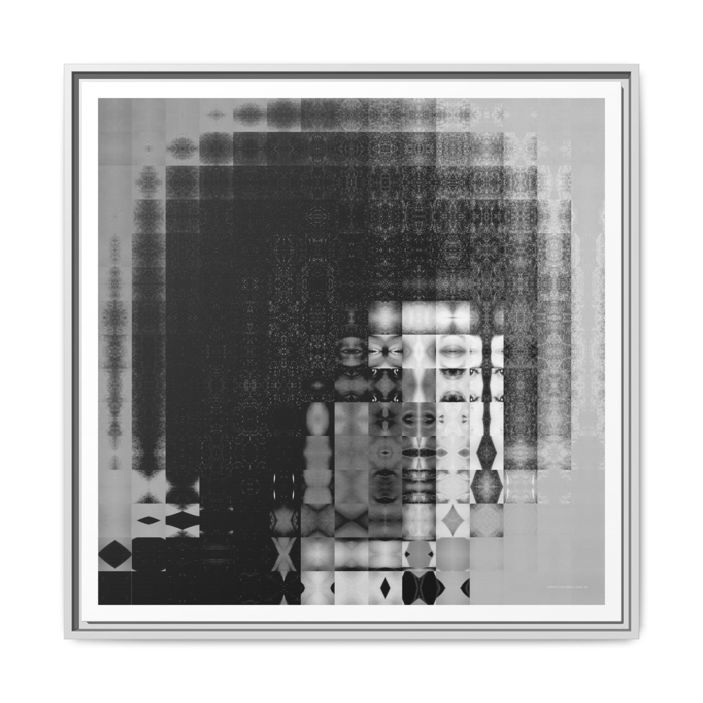 Feminist Icon Angela Davis Abstract Portrait Collage Art — Matte Canvas, Framed (Multi-color options)