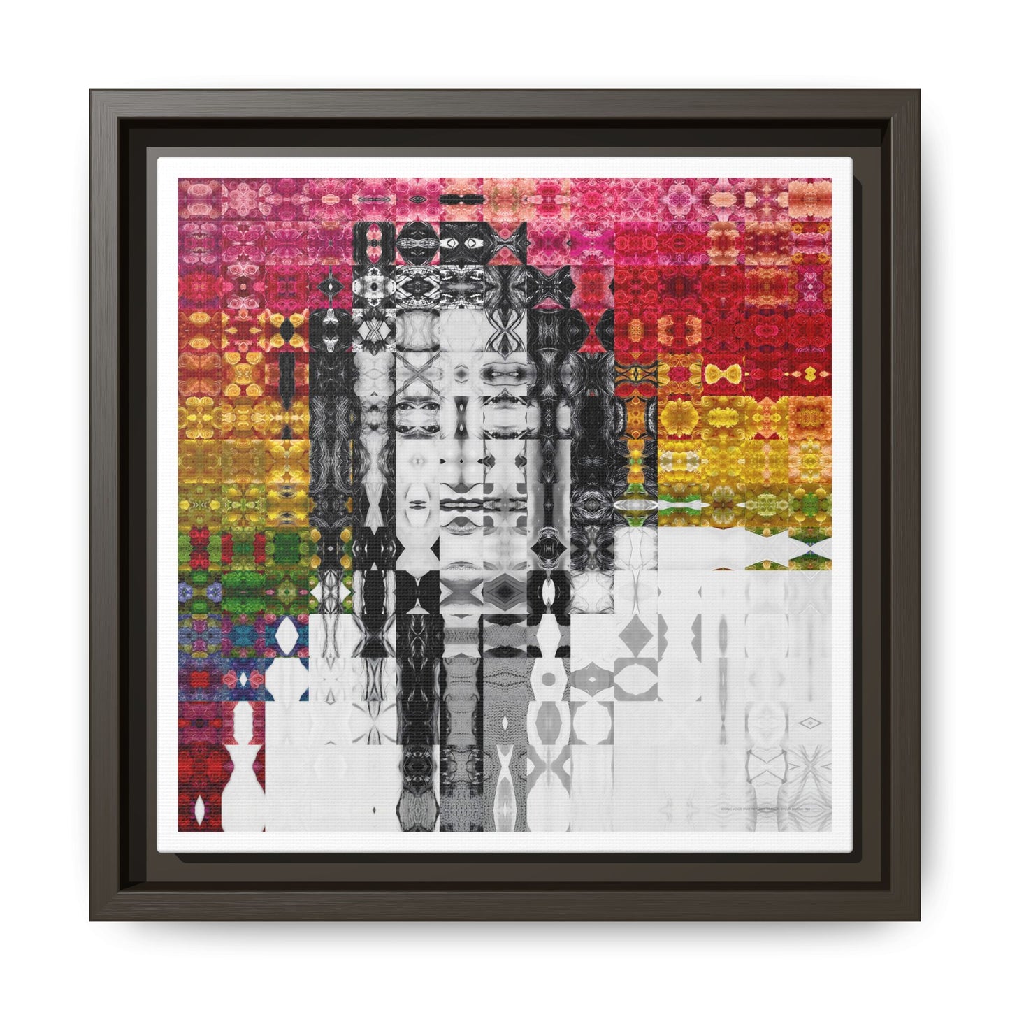Iconic Voice That Refused Silence, Sylvia Rivera Abstract Portrait Collage Art — Matte Canvas, Framed (Multi-color options)