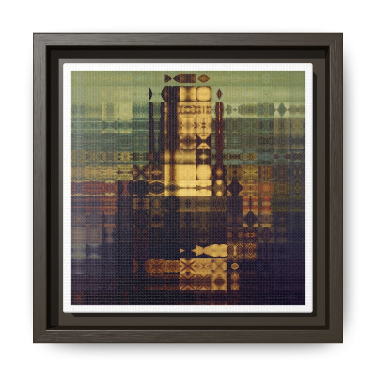 La Gioconda / Mona Lisa Abstract Portrait Collage Art — Matte Canvas, Framed (Multi-color options)