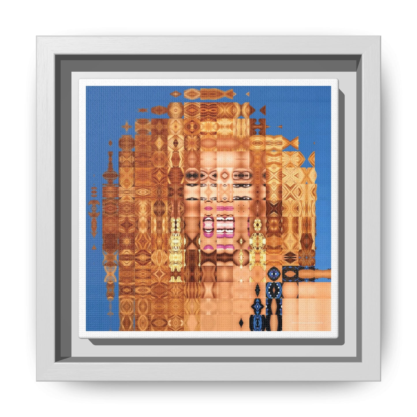 America's Most Iconic Glamazon Drag Queen Abstract Portrait Collage Art — Matte Canvas, Framed (Multi-color options)