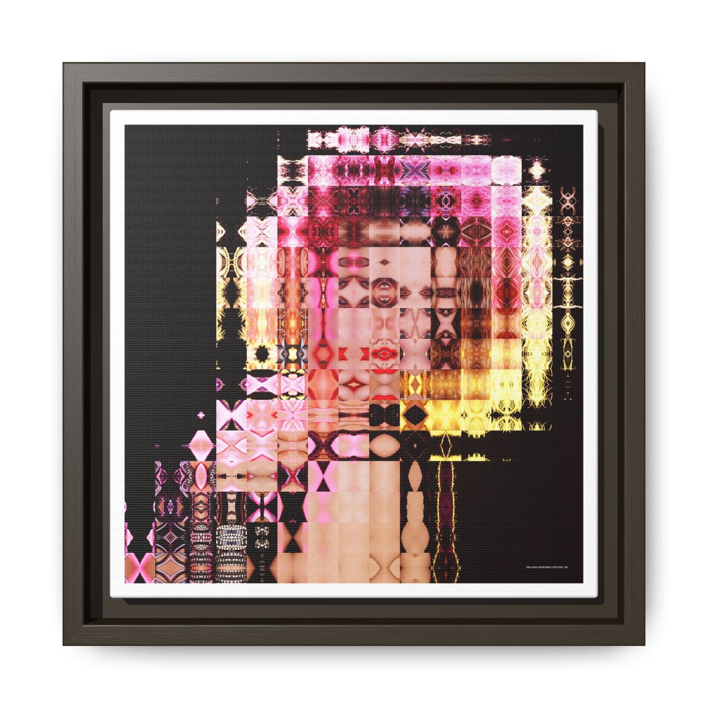 The Lucky-Star Early Pop Icon Abstract Portrait Collage Art — Matte Canvas, Framed (Multi-color options)