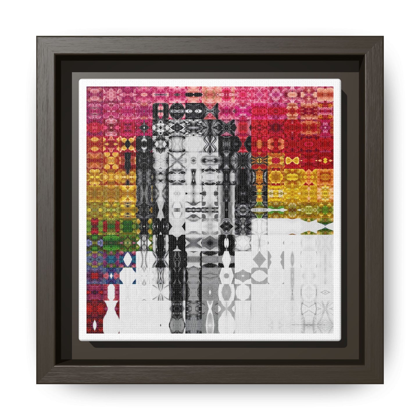 Iconic Voice That Refused Silence, Sylvia Rivera Abstract Portrait Collage Art — Matte Canvas, Framed (Multi-color options)