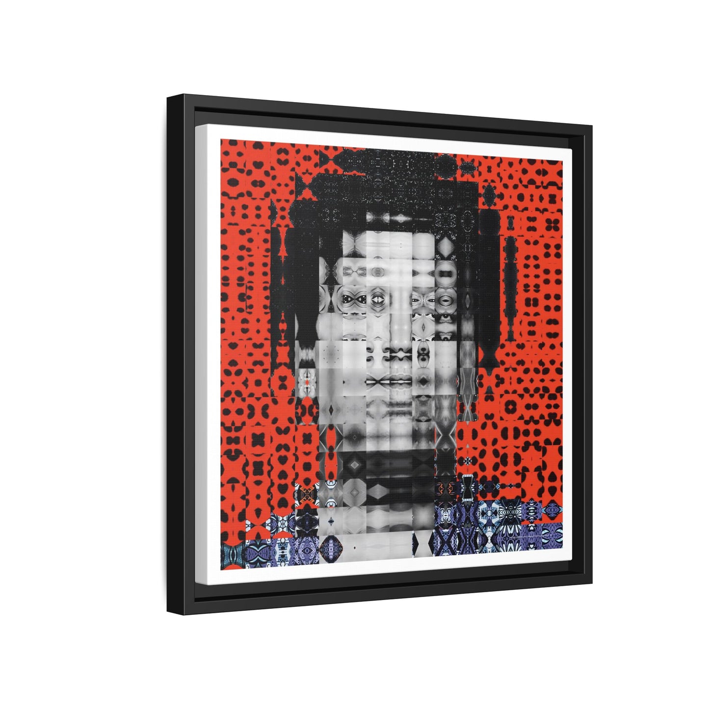 Iconic Foundational Feminist icon Audre Lorde Abstract Portrait Collage Art — Matte Canvas, Framed (Multi-color options)