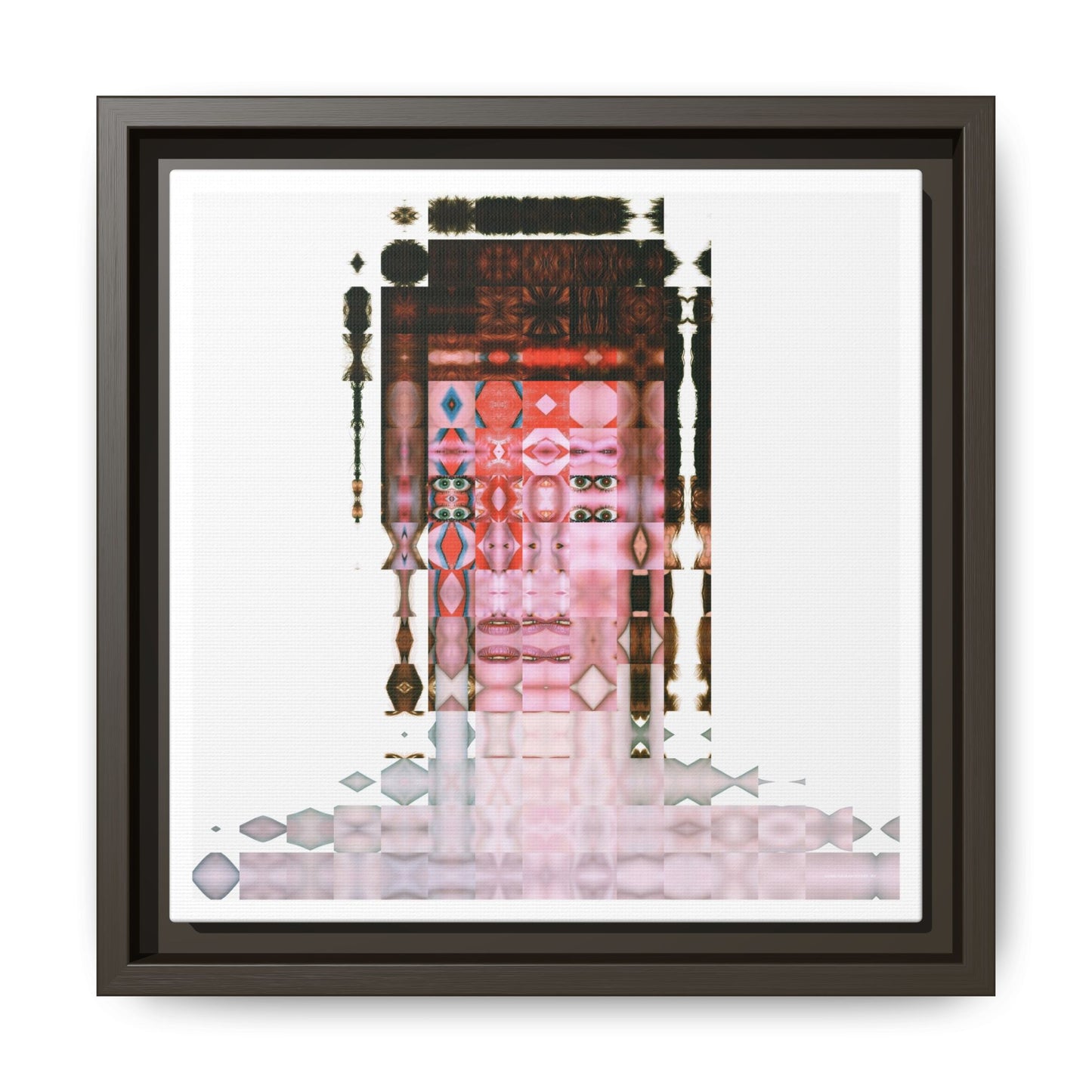 Iconic 70s Glam Rocker Abstract Portrait Collage Art — Matte Canvas, Framed (Multi-color options)