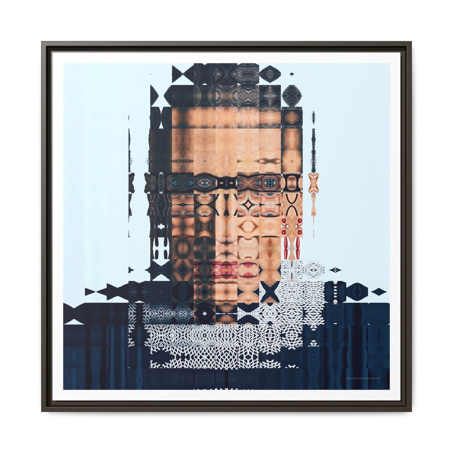 Iconic Feminist, The Notorious RBG, Ruth Bader Ginsburg Abstract Portrait Collage Art — Matte Canvas, Framed (Multi-color options)