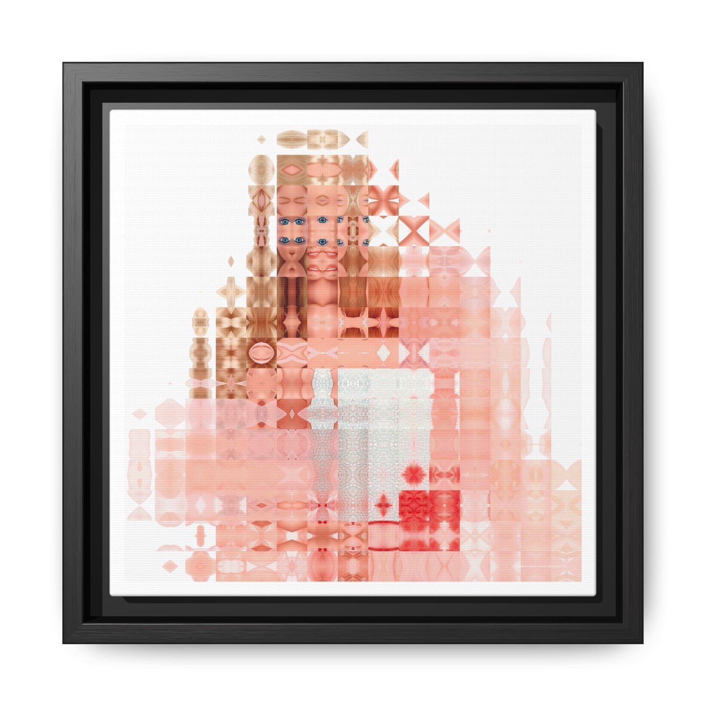 Peaches-&-Cream Fantasy Dream Doll Abstract Portrait Collage Art — Matte Canvas, Framed (Multi-color options)