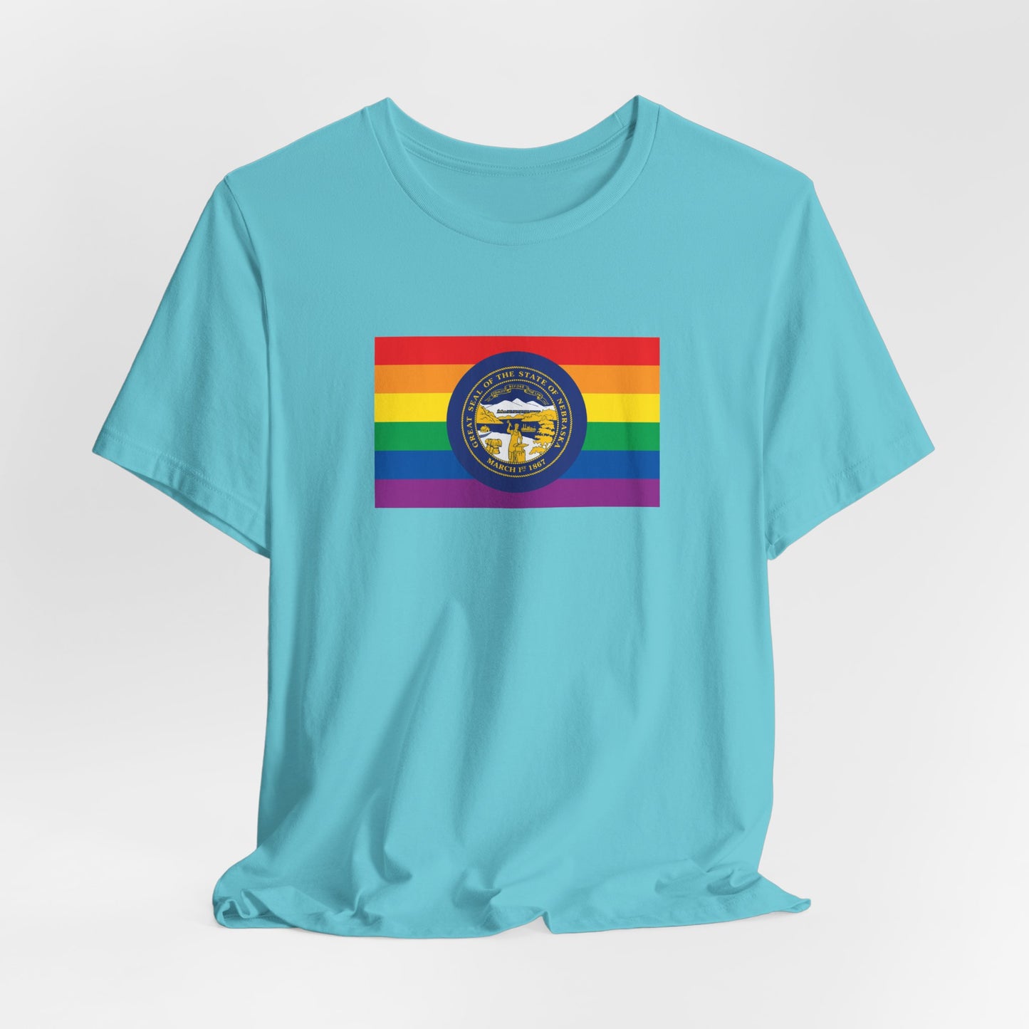 Nebraska Rainbow Pride Flag T-shirt, Several Color Options