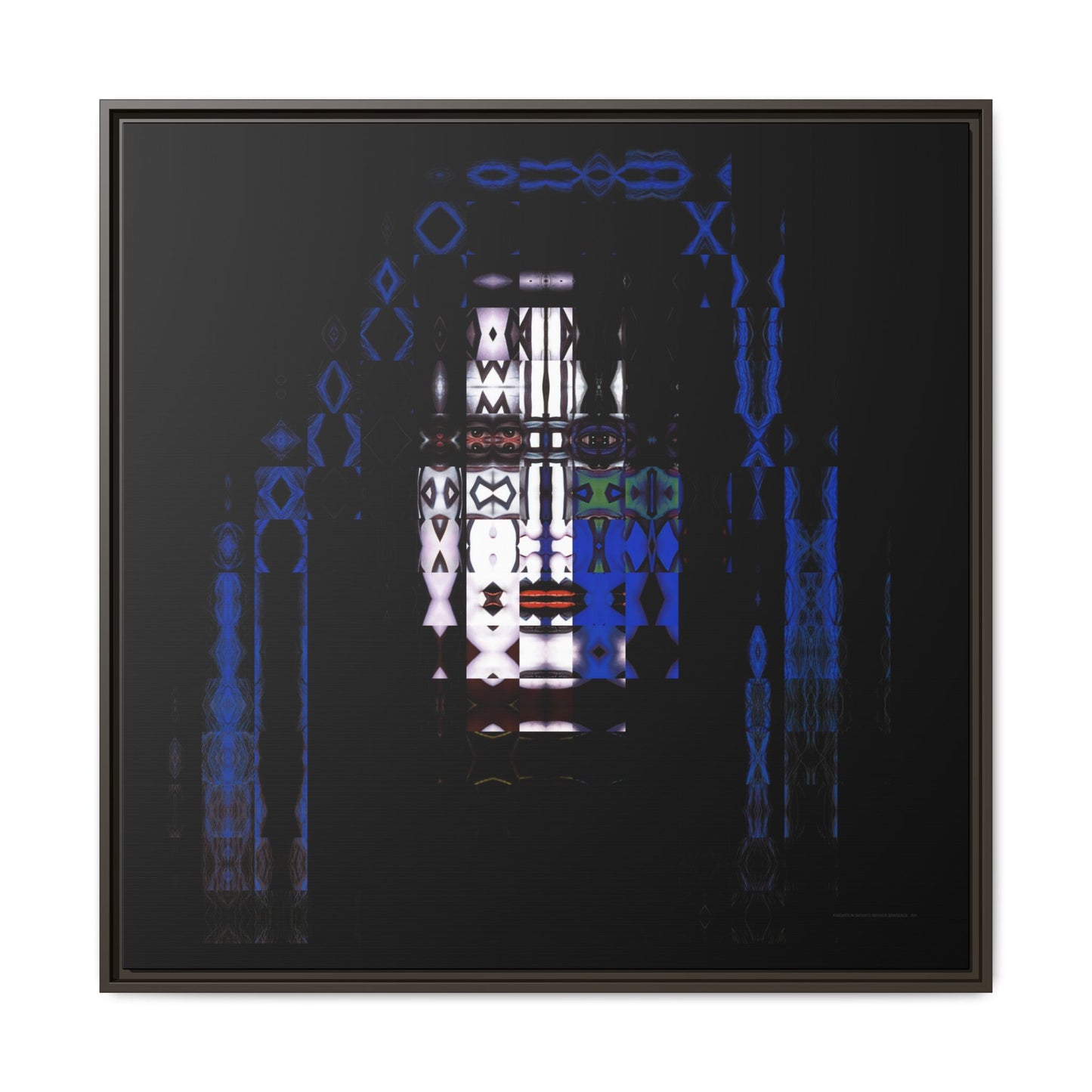 Knights In Satan's Service, SpaceAce Abstract Portrait Collage Art — Matte Canvas, Framed (Multi-color options)