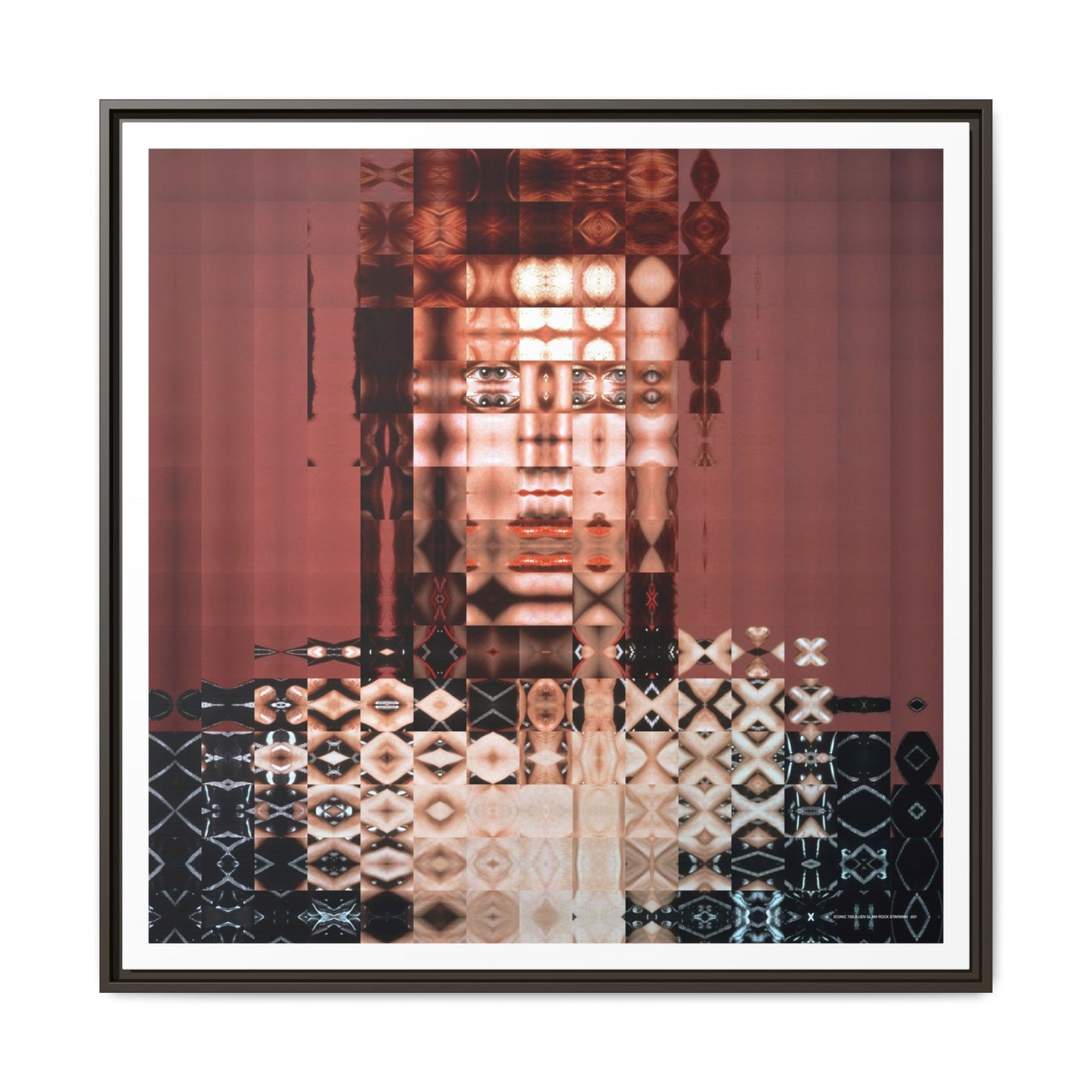 Iconic 70s Alien Glam Rock Starman Abstract Portrait Collage Art — Matte Canvas, Framed (Multi-color options)