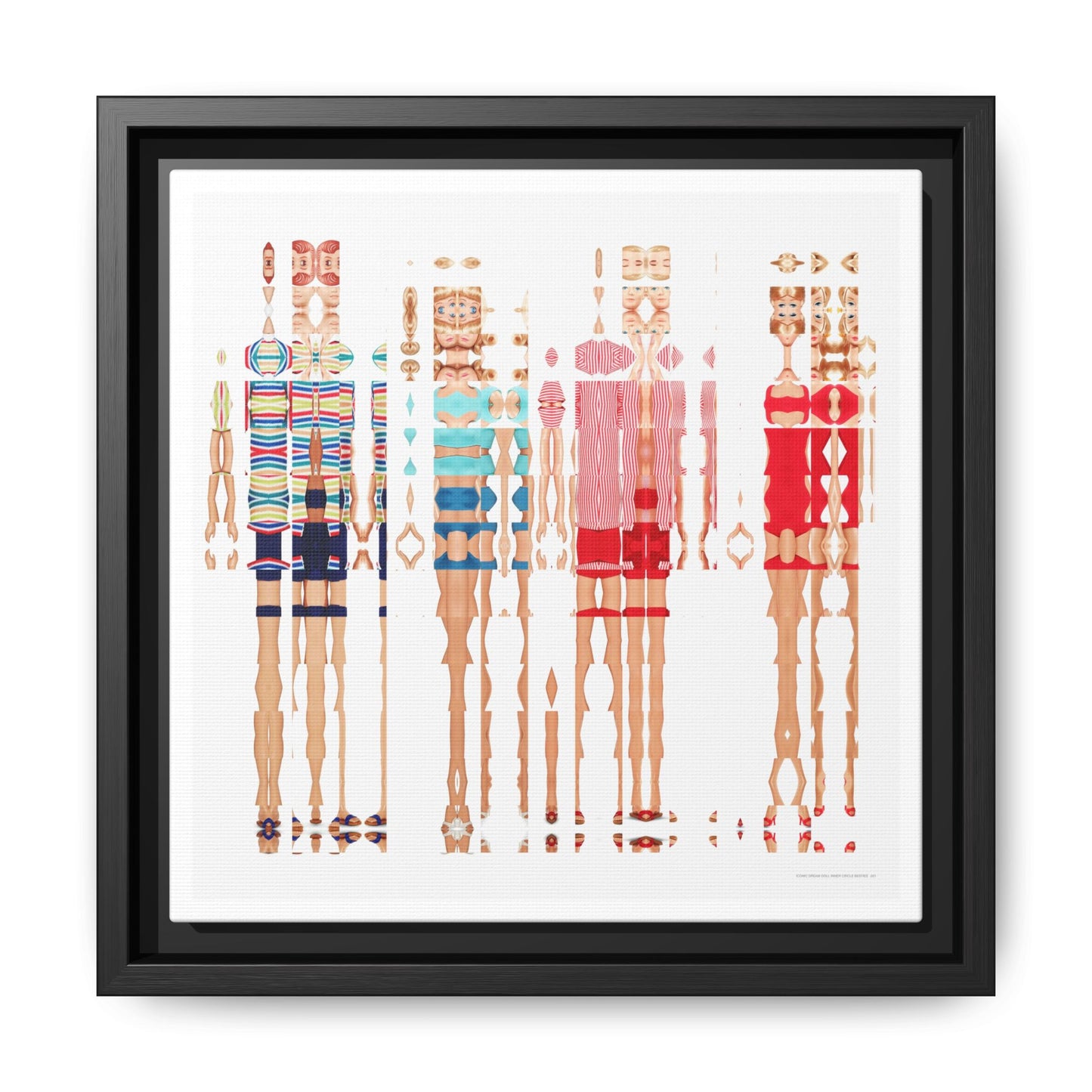 Iconic Dream Doll Inner Circle Besties Abstract Portrait Collage Art — Matte Canvas, Framed (Multi-color options)