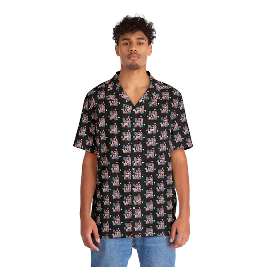 BLACK TRANS LIVES MATTER Retro Hawaiian Shirt - San Francisco Tenderloin Deco on Black