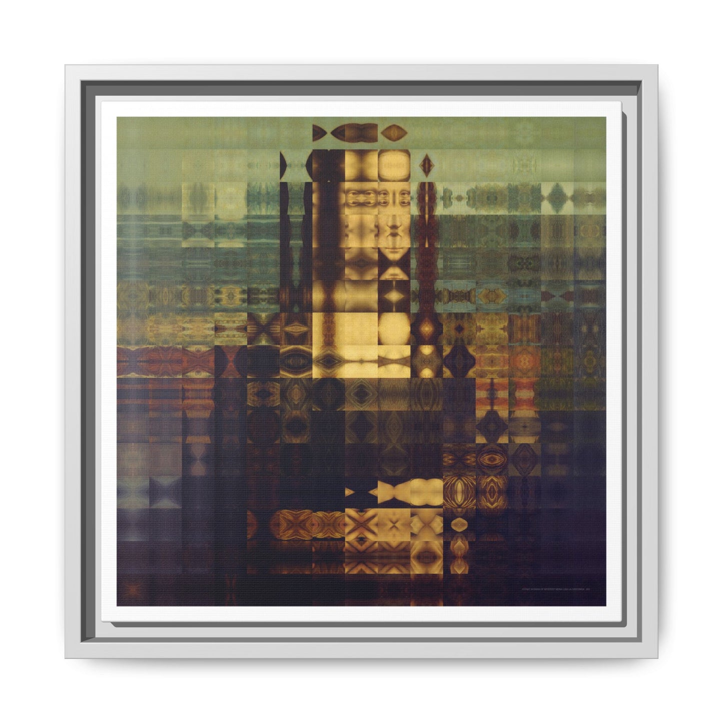 La Gioconda / Mona Lisa Abstract Portrait Collage Art — Matte Canvas, Framed (Multi-color options)