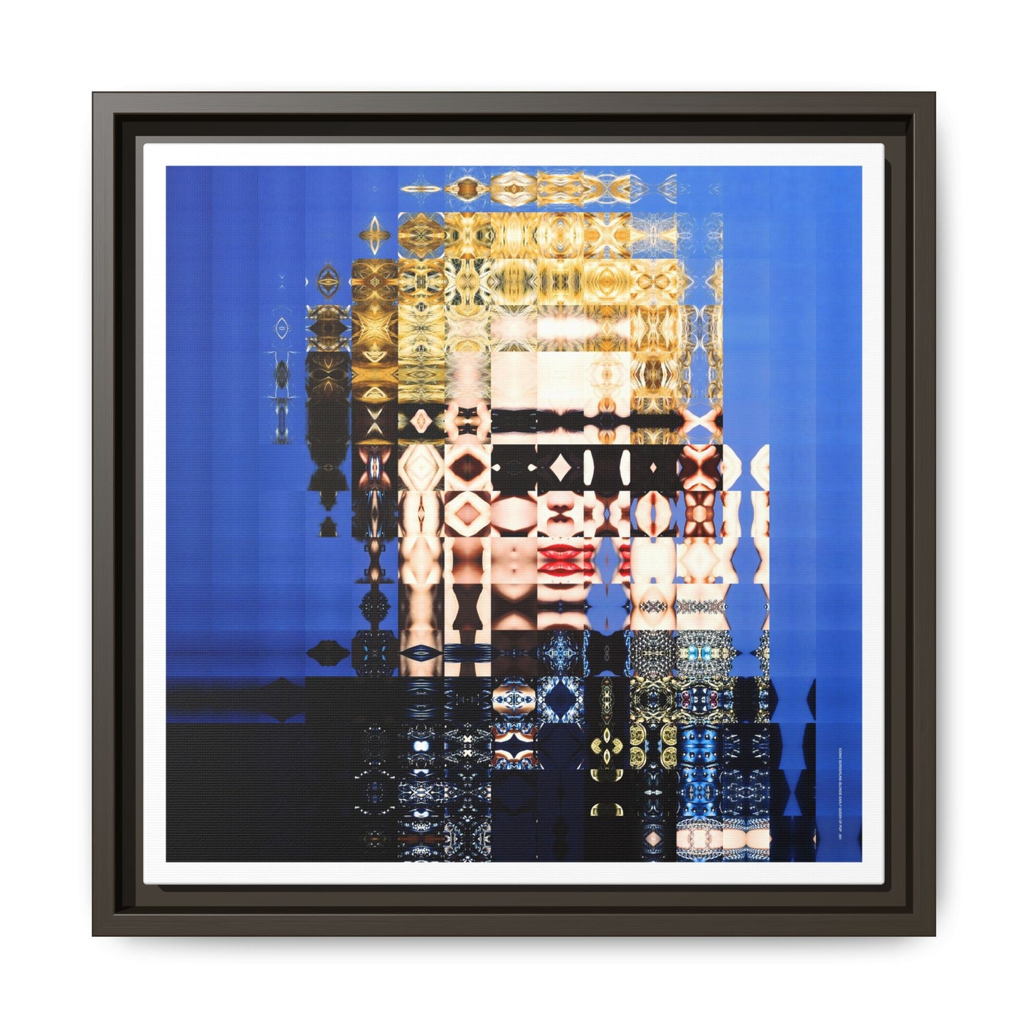 Iconic Borderline-Blonde Early Queen of Pop Abstract Portrait Collage Art — Matte Canvas, Framed (Multi-color options)
