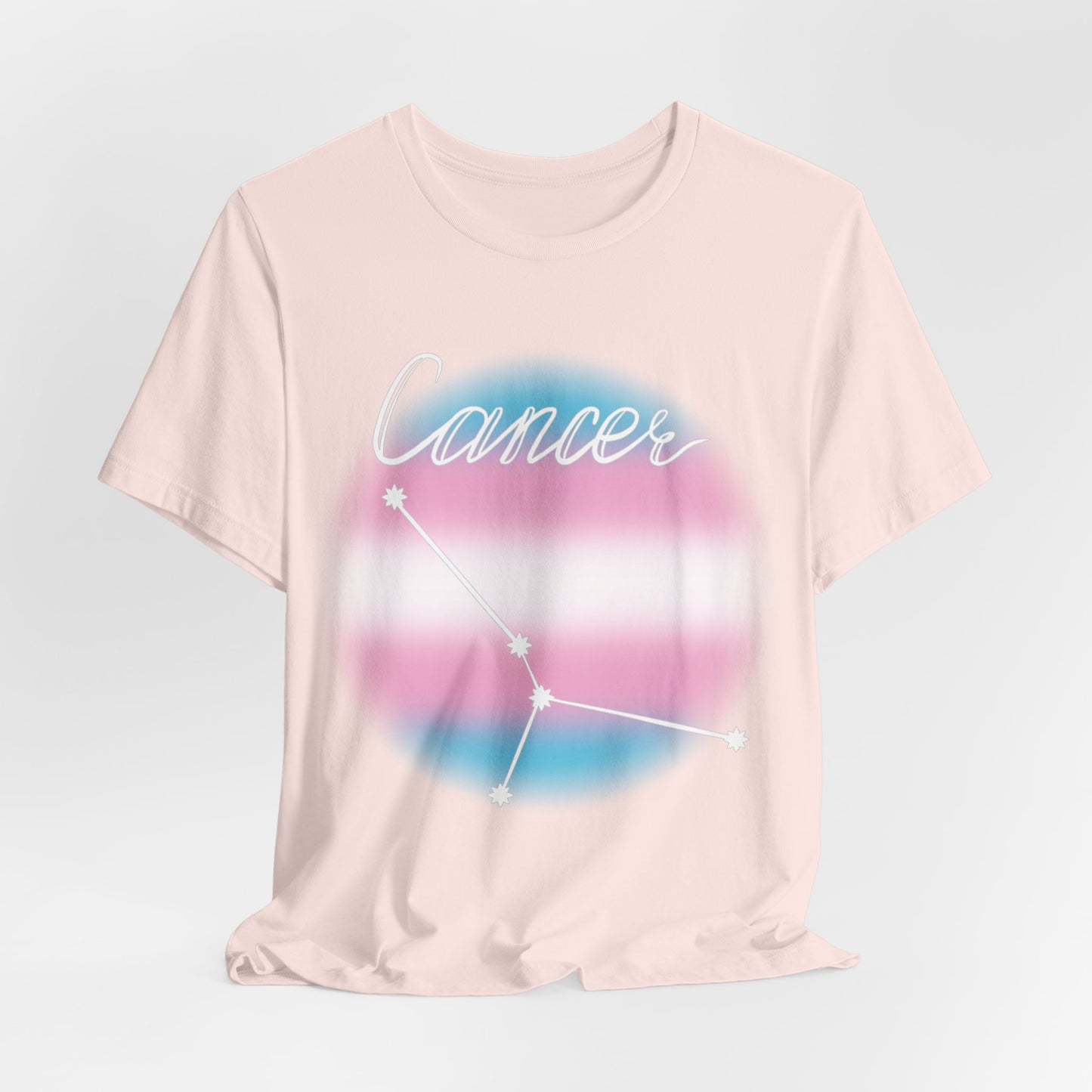 Cancer Constellation T-shirt, Astrology, Transgender Pride Flag