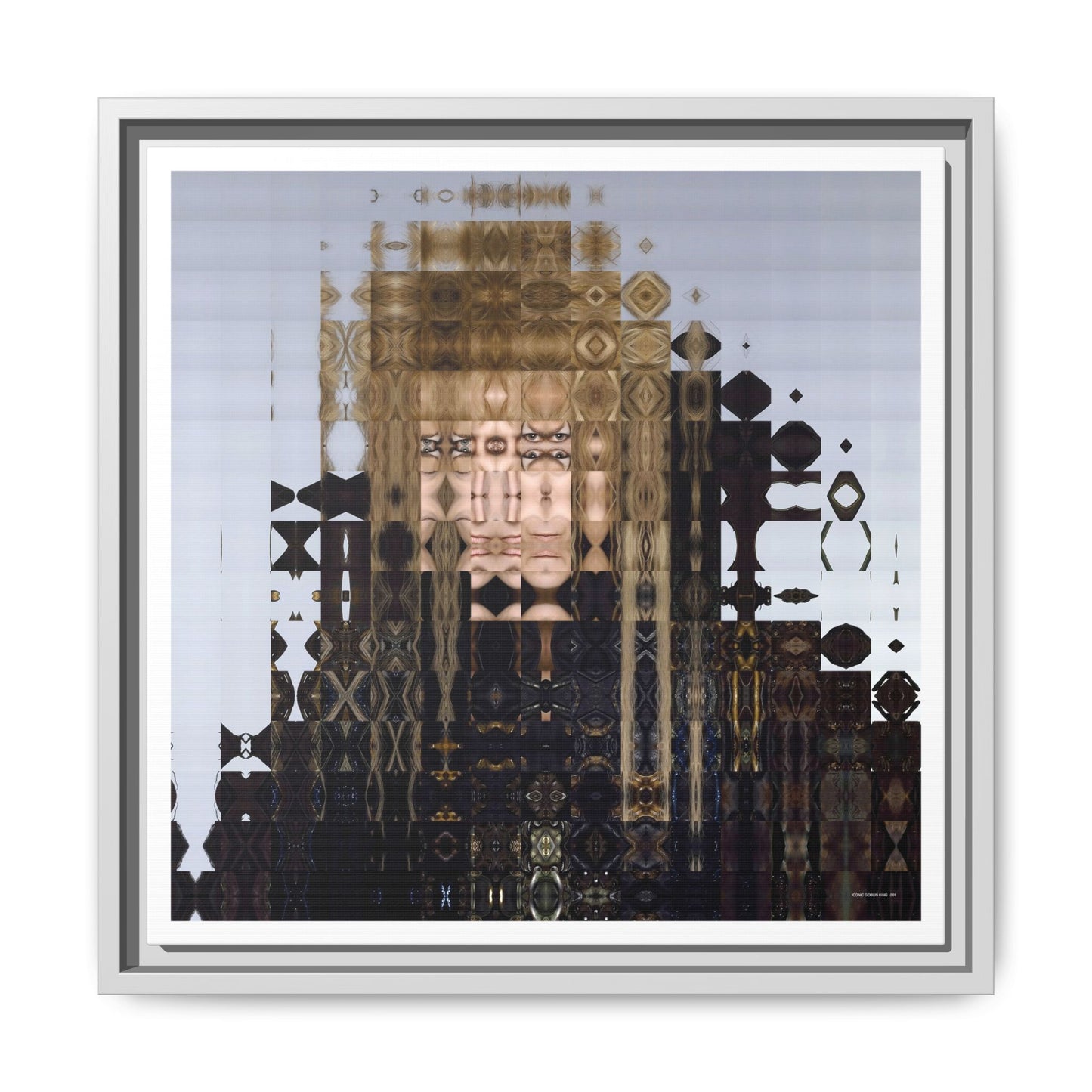 Iconic Goblin King Abstract Portrait Collage Art — Matte Canvas, Framed (Multi-color options)