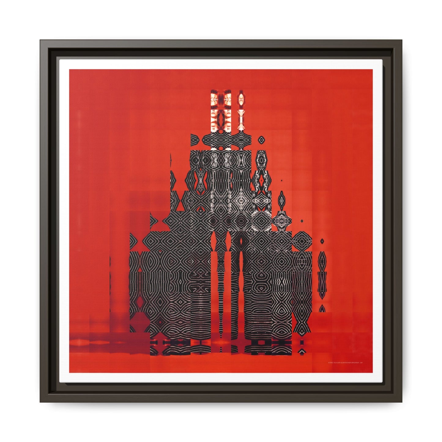 Iconic 70s Alien Glam Rocker Spacesuit Abstract Portrait Collage Art — Matte Canvas, Framed (Multi-color options)