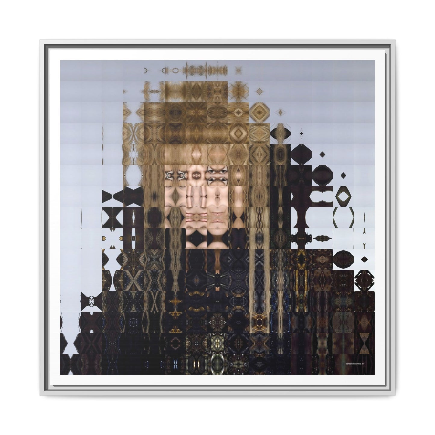 Iconic Goblin King Abstract Portrait Collage Art — Matte Canvas, Framed (Multi-color options)