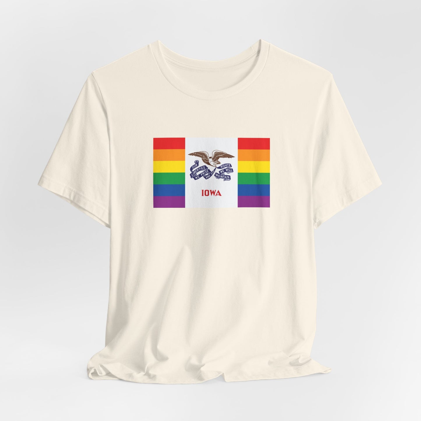 Iowa Rainbow Pride Flag T-shirt, Several Color Options