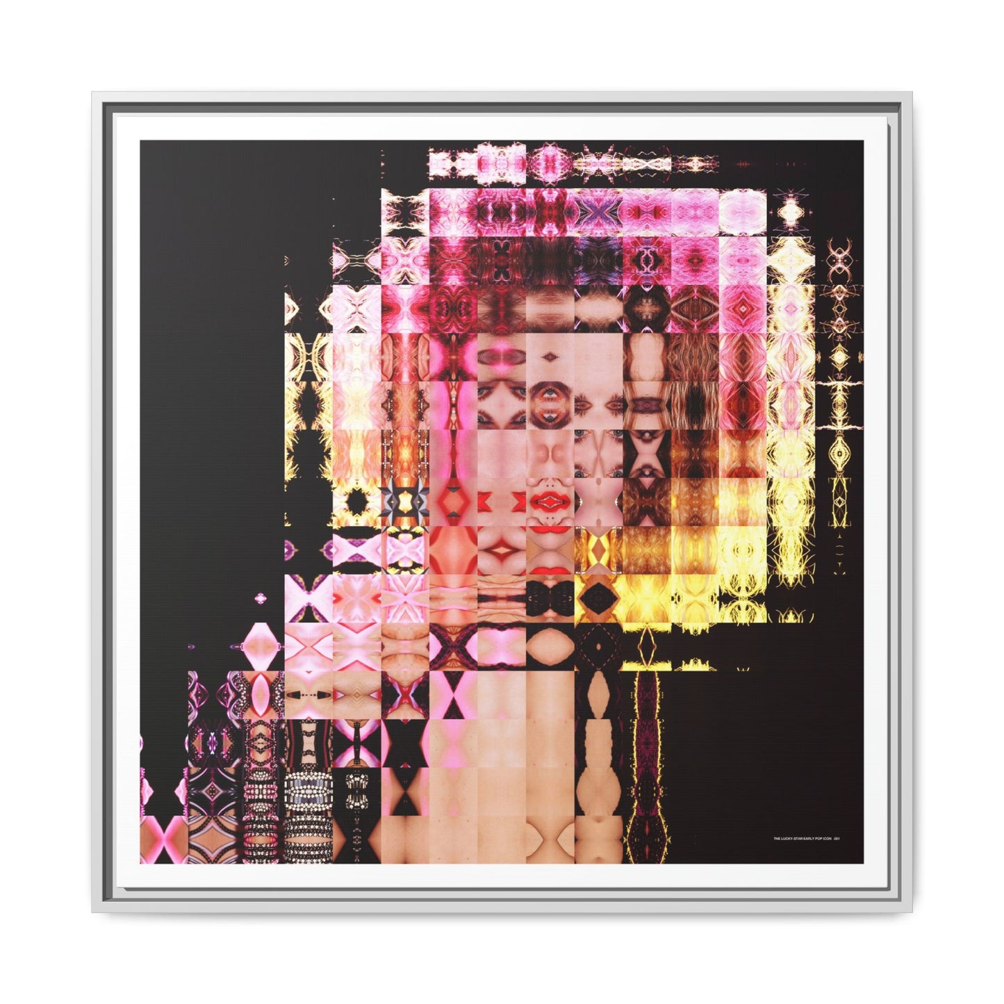 The Lucky-Star Early Pop Icon Abstract Portrait Collage Art — Matte Canvas, Framed (Multi-color options)