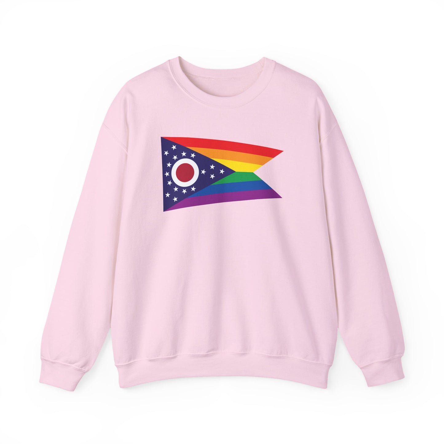 Ohio Rainbow Pride Flag Unisex Crewneck Sweatshirt—White, Black or Light Pink