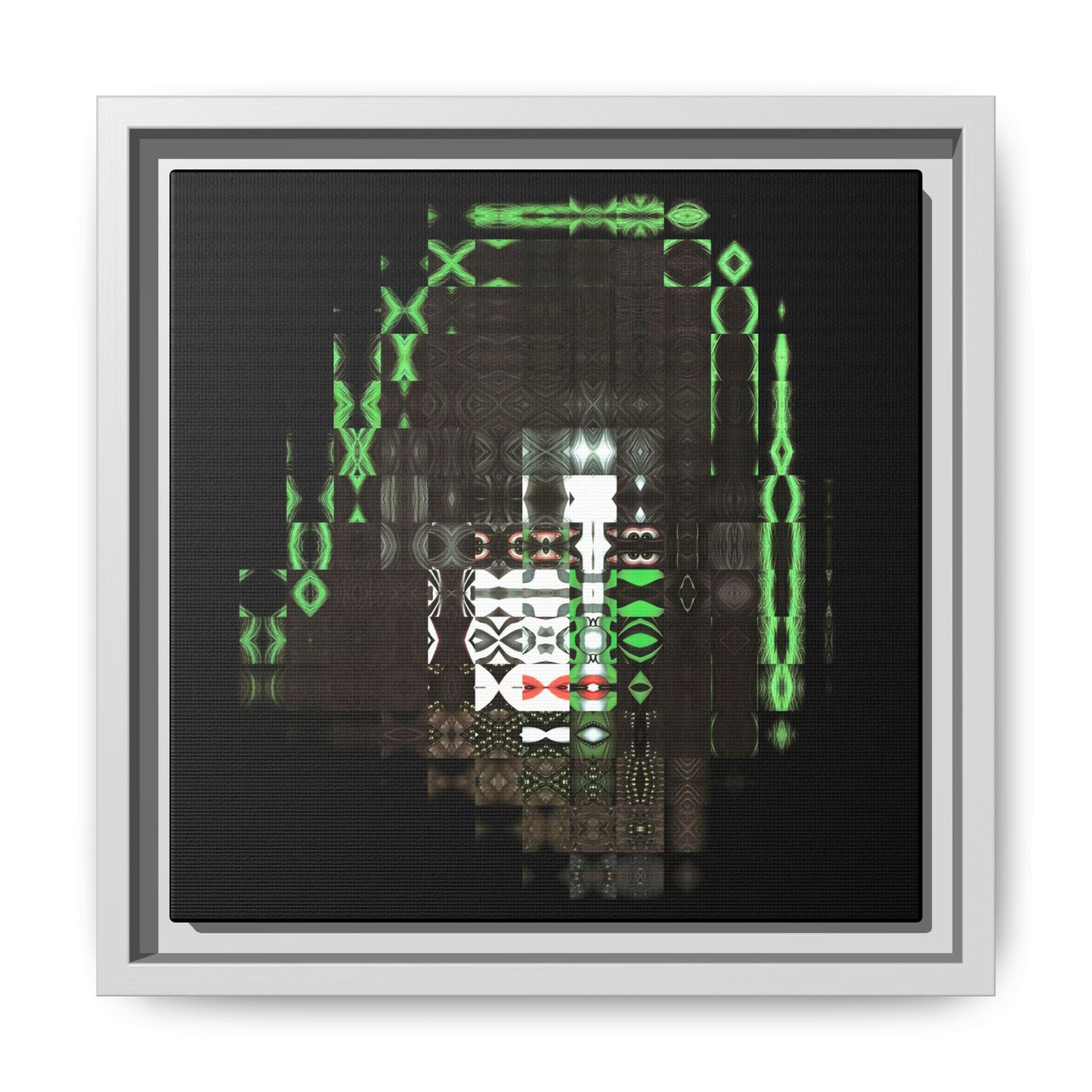 Knights In Satan's Service, Catman Abstract Portrait Collage Art — Matte Canvas, Framed (Multi-color options)