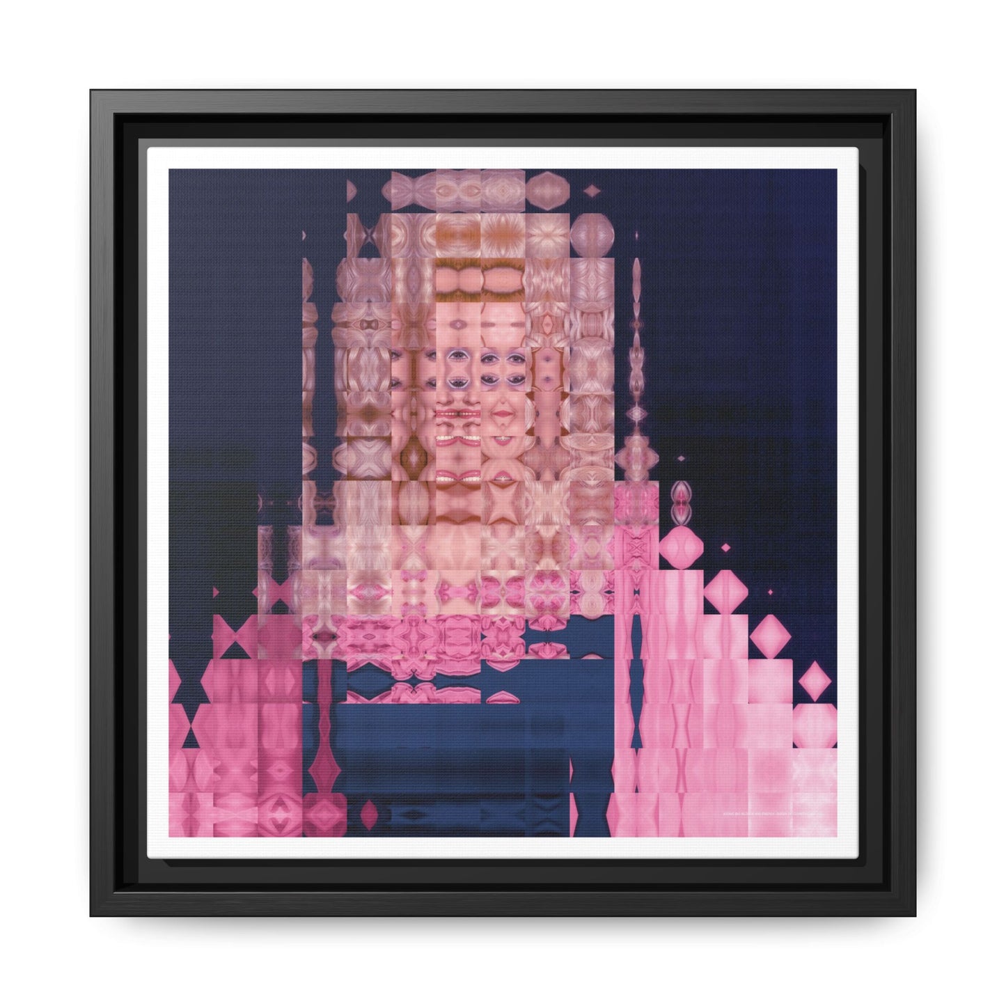 Iconic Big Blonde Wig Energy: Queen of Country Abstract Portrait Collage Art — Matte Canvas, Framed (Multi-color options)