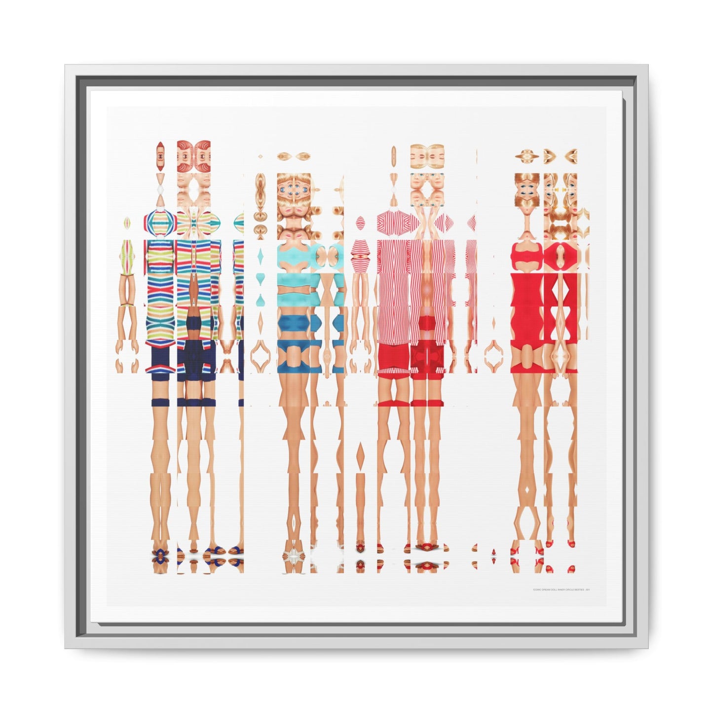 Iconic Dream Doll Inner Circle Besties Abstract Portrait Collage Art — Matte Canvas, Framed (Multi-color options)