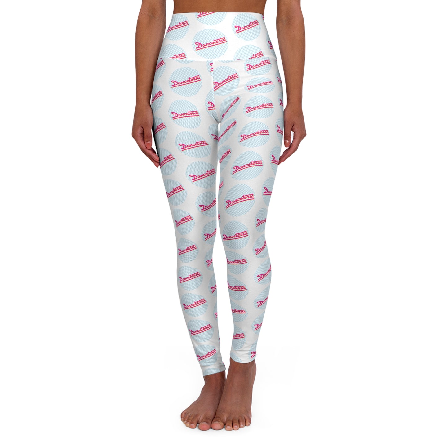 Danceteria High Waisted Yoga Leggings, All Over Print Deco