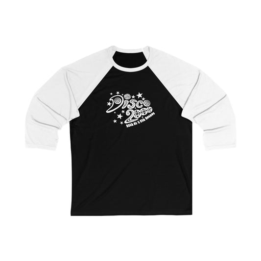 DISCO 2000 Baseball Tee - White sleeves; Black with White Deco