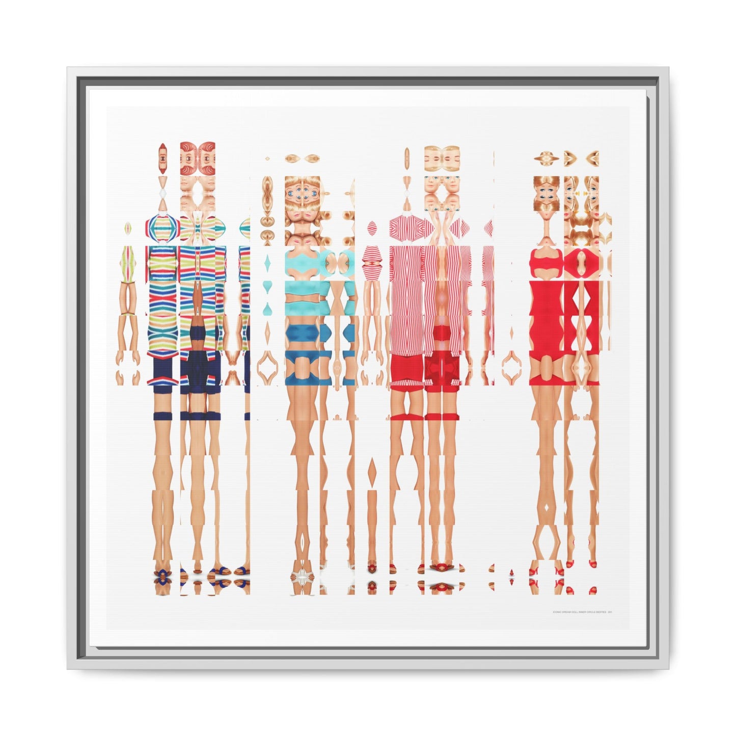 Iconic Dream Doll Inner Circle Besties Abstract Portrait Collage Art — Matte Canvas, Framed (Multi-color options)